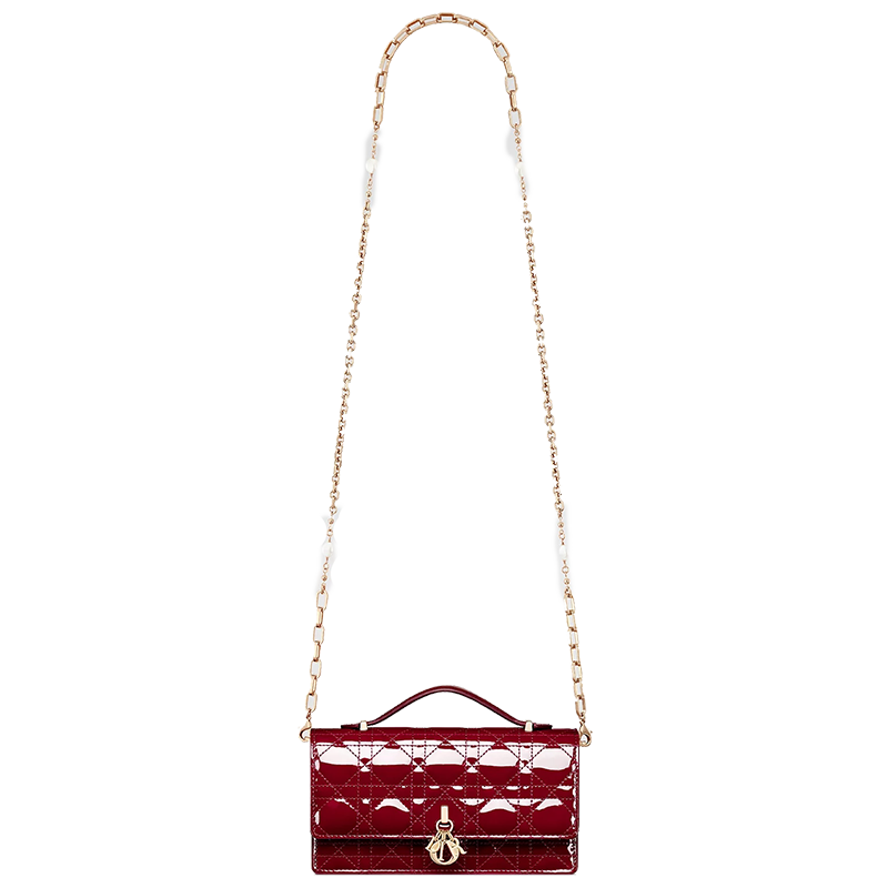 Mini sac DIOR couleur rouge verni